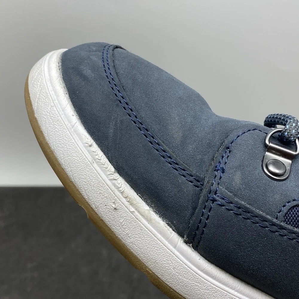 Cat & Jack Damien Boots Boys Size 6 Navy Blue Side Zip Lace Up Shoes F00011213